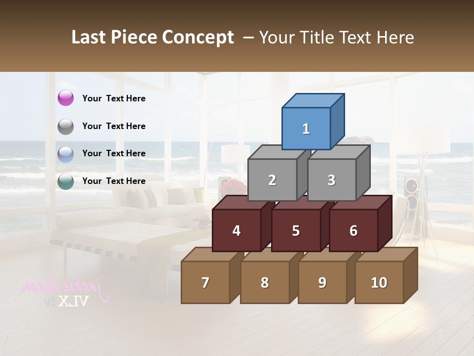 A Living Room Filled With Furniture And A Large Window PowerPoint Template