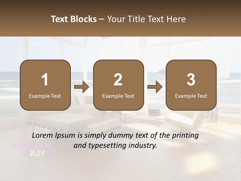 A Living Room Filled With Furniture And A Large Window PowerPoint Template