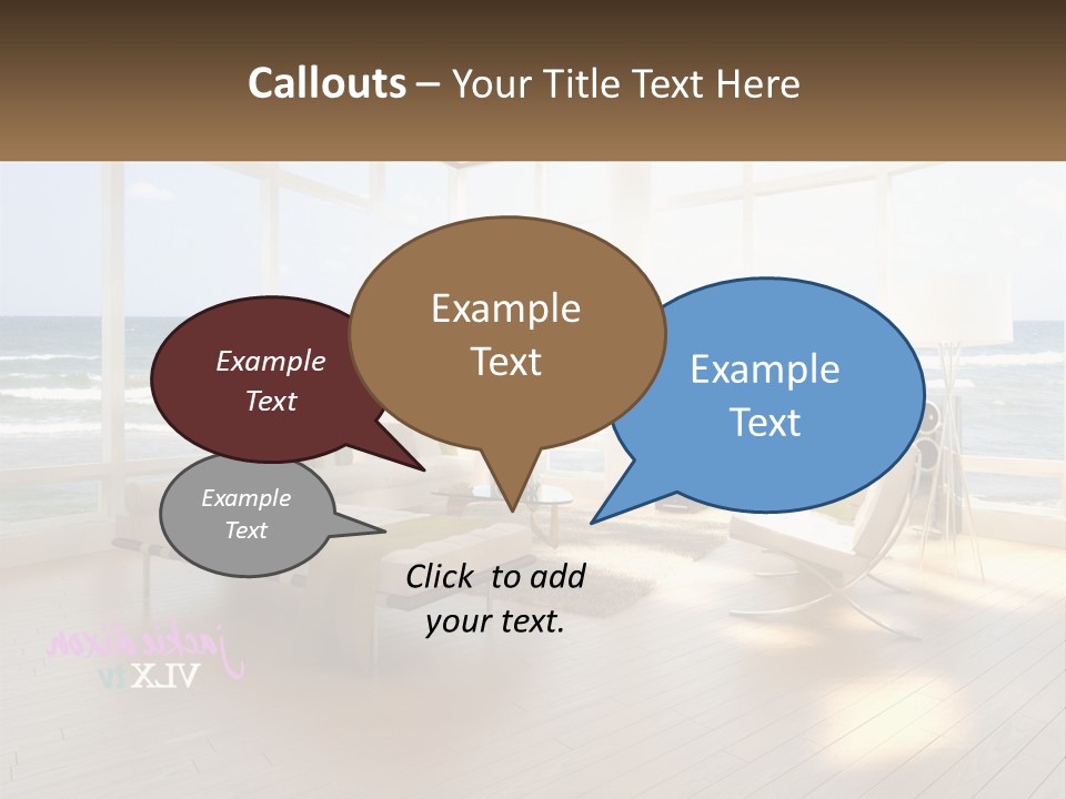 A Living Room Filled With Furniture And A Large Window PowerPoint Template
