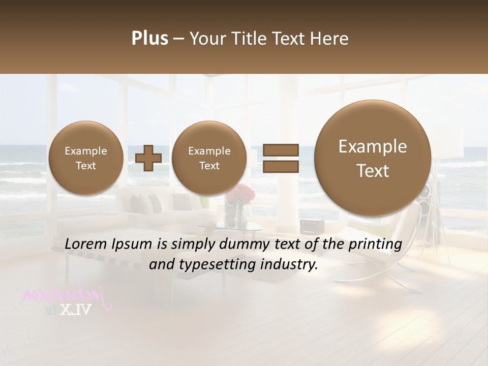 A Living Room Filled With Furniture And A Large Window PowerPoint Template