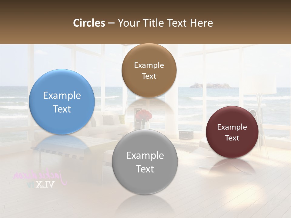 A Living Room Filled With Furniture And A Large Window PowerPoint Template