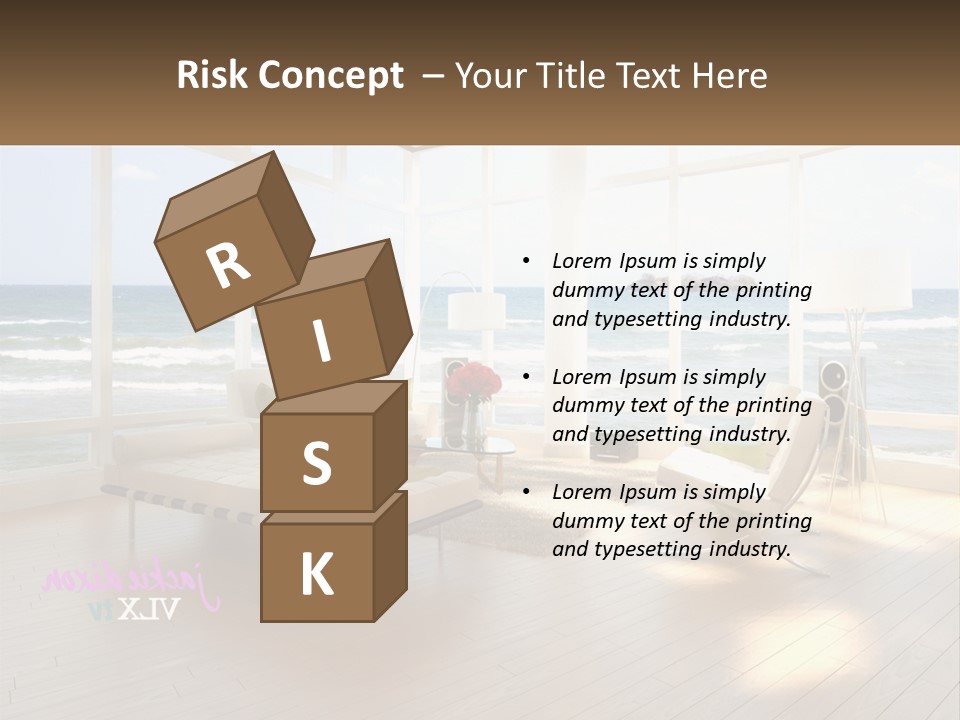 A Living Room Filled With Furniture And A Large Window PowerPoint Template