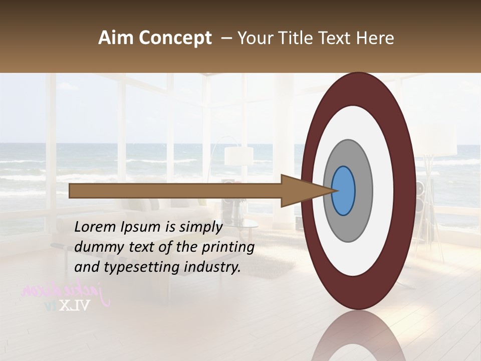 A Living Room Filled With Furniture And A Large Window PowerPoint Template