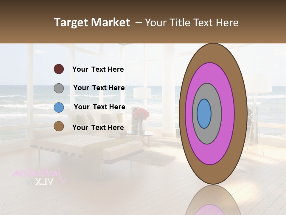 A Living Room Filled With Furniture And A Large Window PowerPoint Template