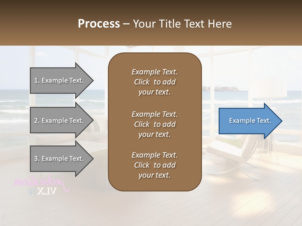 A Living Room Filled With Furniture And A Large Window PowerPoint Template
