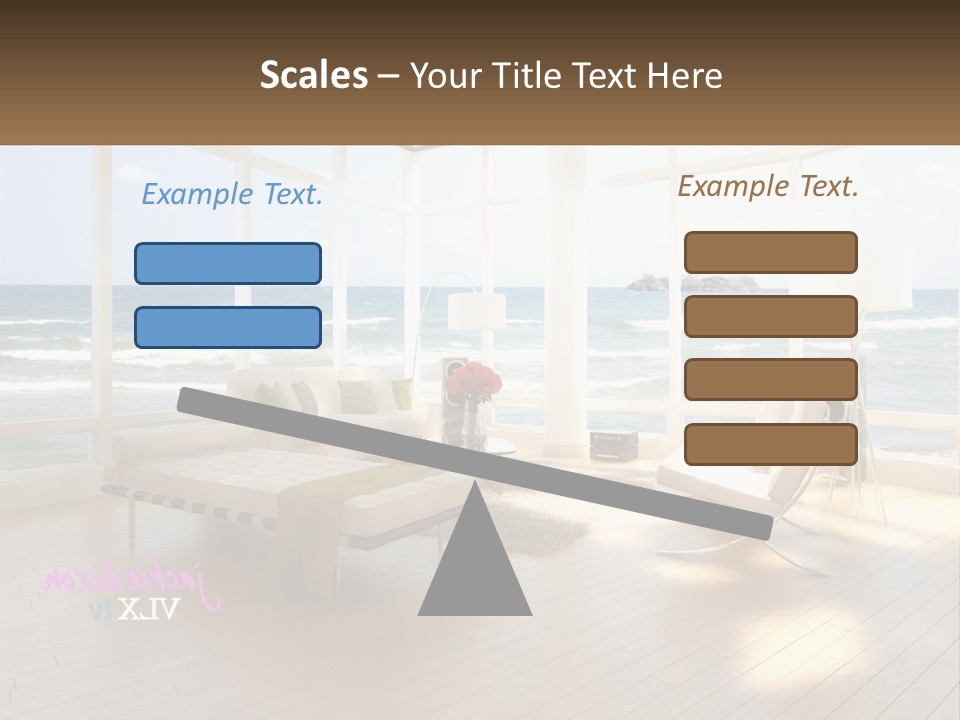 A Living Room Filled With Furniture And A Large Window PowerPoint Template