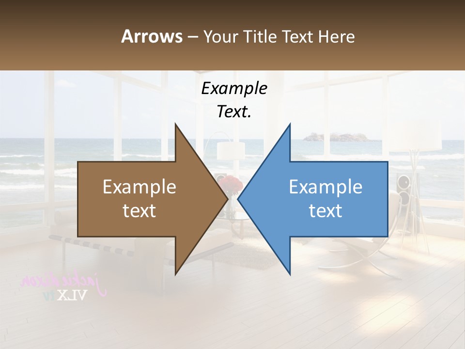 A Living Room Filled With Furniture And A Large Window PowerPoint Template