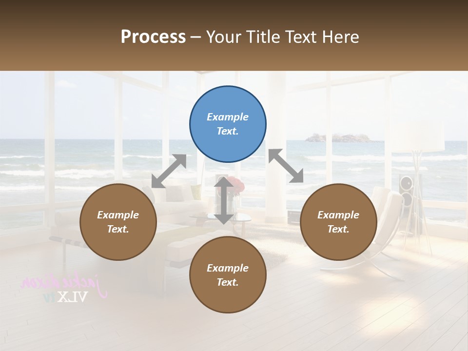 A Living Room Filled With Furniture And A Large Window PowerPoint Template