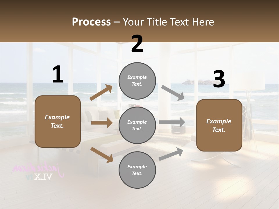 A Living Room Filled With Furniture And A Large Window PowerPoint Template