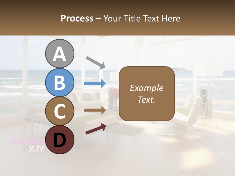 A Living Room Filled With Furniture And A Large Window PowerPoint Template