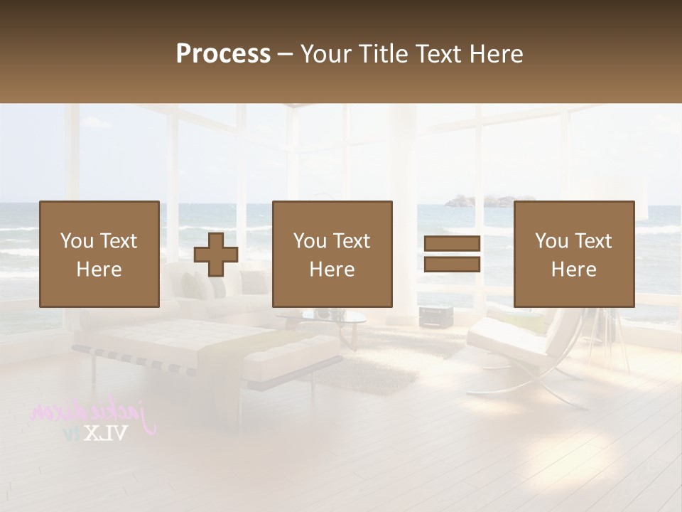 A Living Room Filled With Furniture And A Large Window PowerPoint Template
