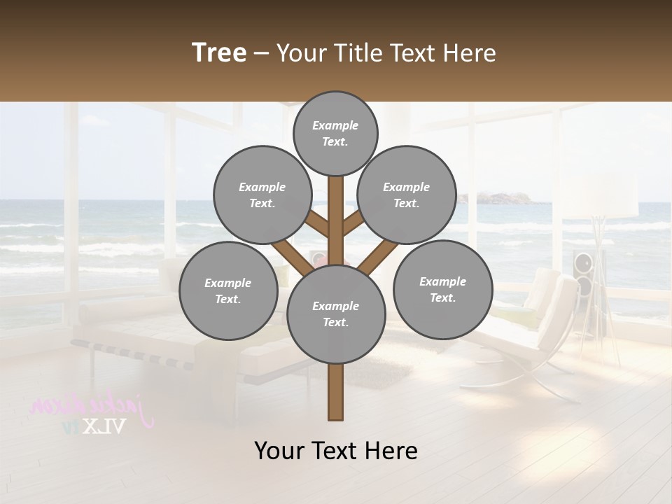 A Living Room Filled With Furniture And A Large Window PowerPoint Template