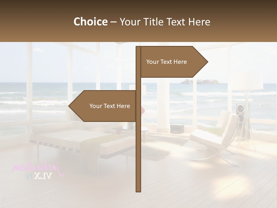 A Living Room Filled With Furniture And A Large Window PowerPoint Template