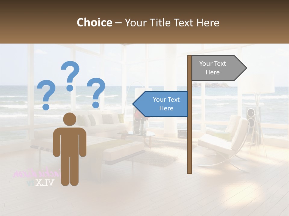 A Living Room Filled With Furniture And A Large Window PowerPoint Template