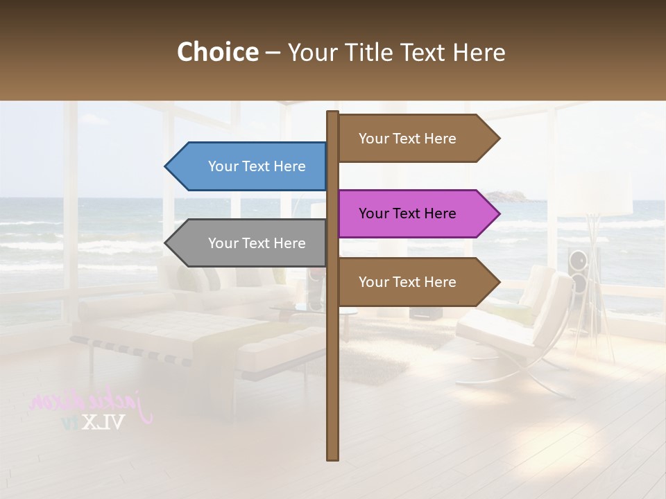 A Living Room Filled With Furniture And A Large Window PowerPoint Template
