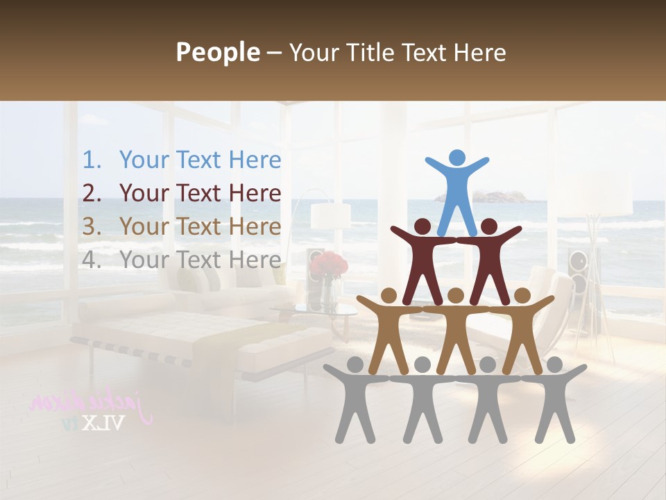 A Living Room Filled With Furniture And A Large Window PowerPoint Template