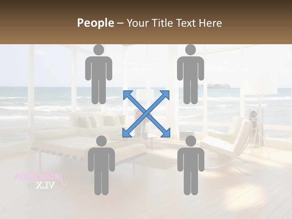 A Living Room Filled With Furniture And A Large Window PowerPoint Template