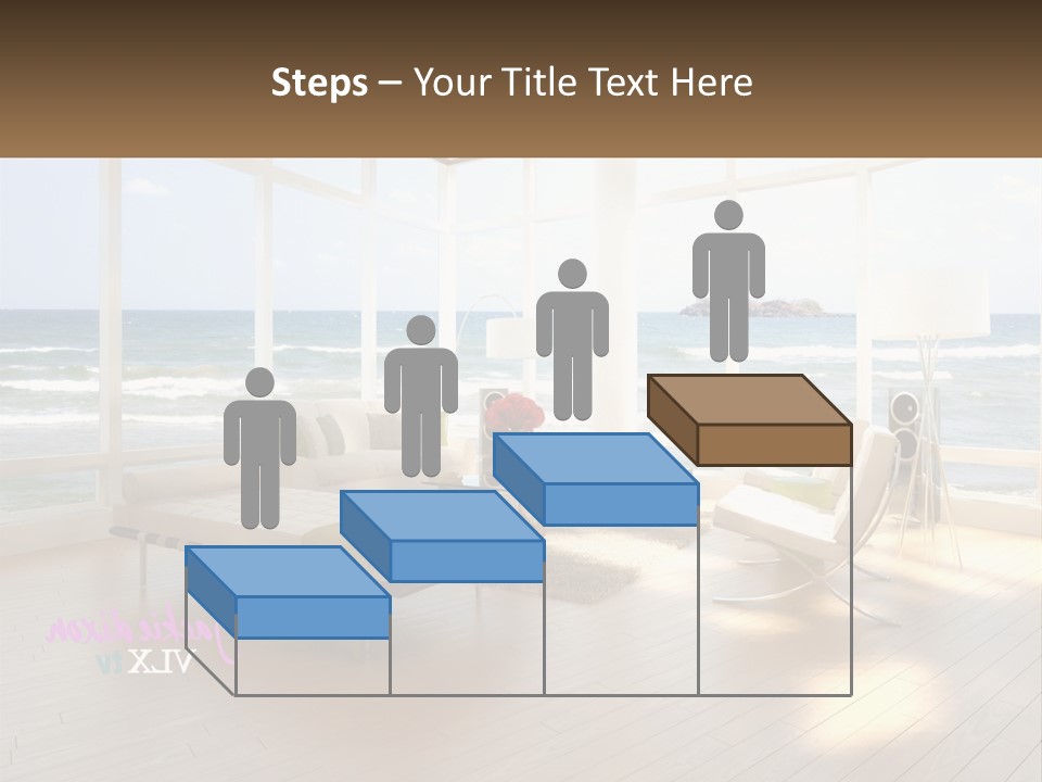 A Living Room Filled With Furniture And A Large Window PowerPoint Template