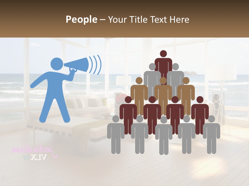 A Living Room Filled With Furniture And A Large Window PowerPoint Template