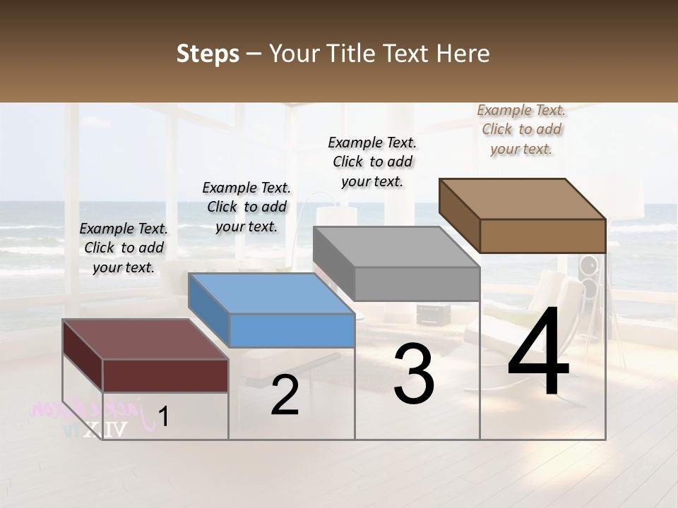 A Living Room Filled With Furniture And A Large Window PowerPoint Template