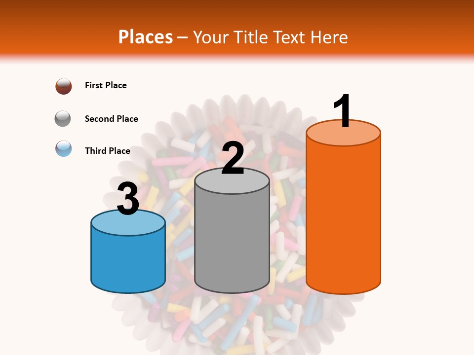 A Cup Full Of Colorful Sprinkles On A White Background PowerPoint Template