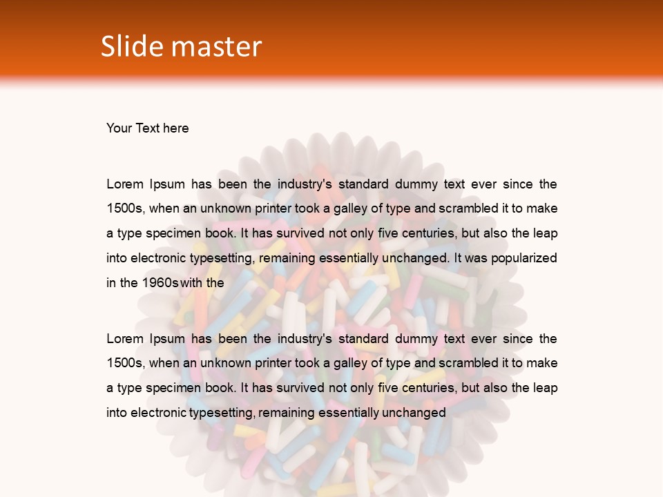 A Cup Full Of Colorful Sprinkles On A White Background PowerPoint Template