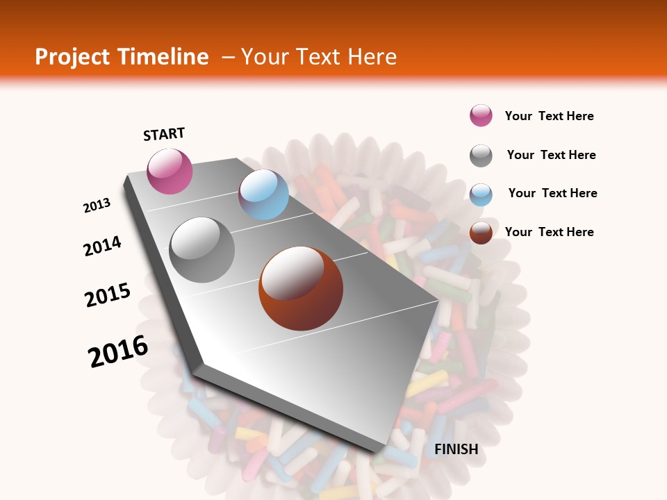 A Cup Full Of Colorful Sprinkles On A White Background PowerPoint Template