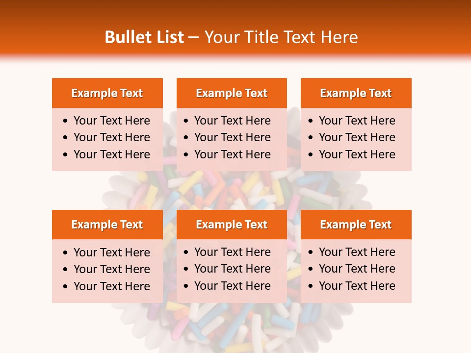 A Cup Full Of Colorful Sprinkles On A White Background PowerPoint Template