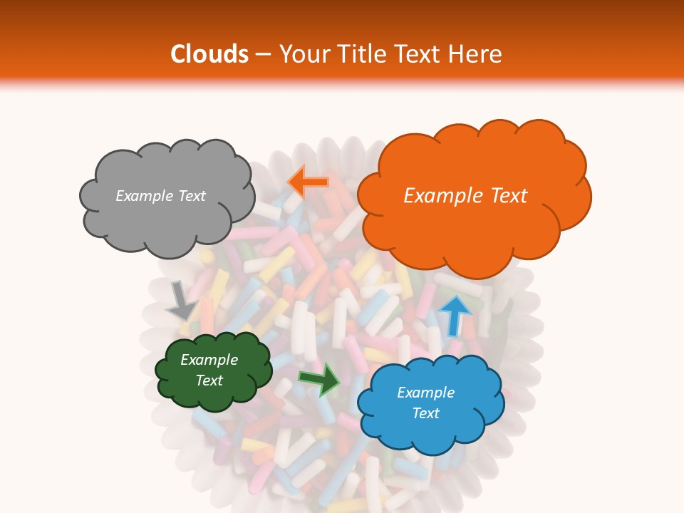 A Cup Full Of Colorful Sprinkles On A White Background PowerPoint Template