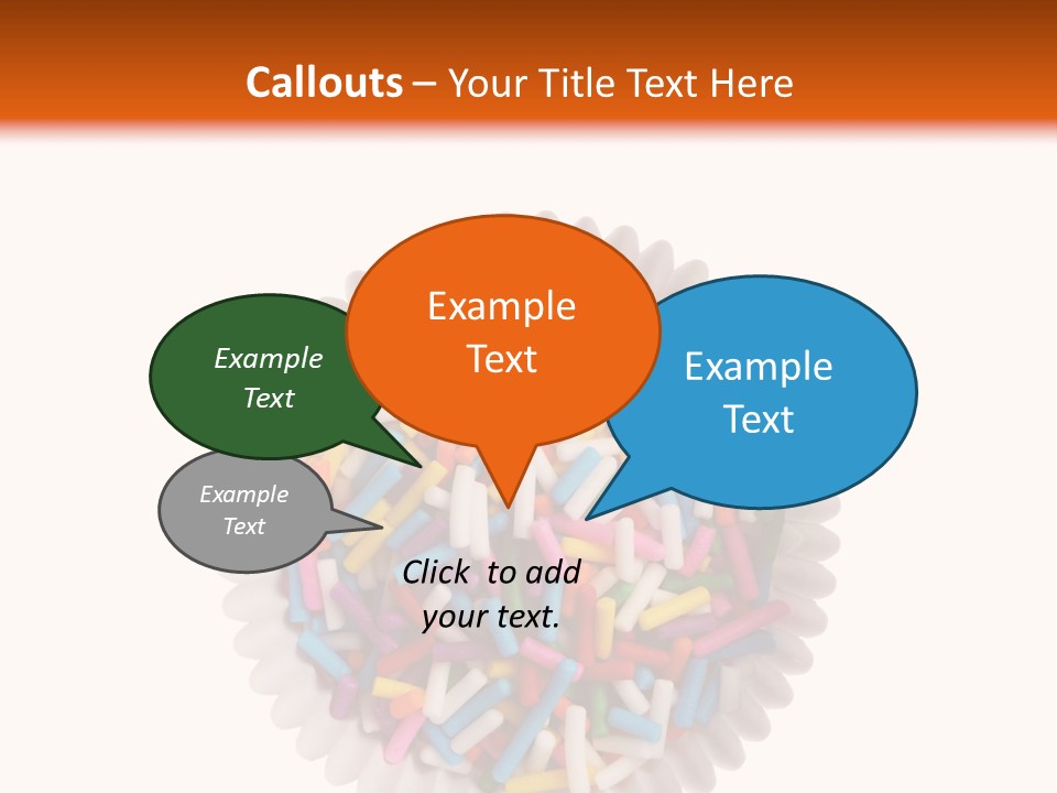A Cup Full Of Colorful Sprinkles On A White Background PowerPoint Template