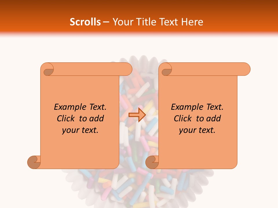 A Cup Full Of Colorful Sprinkles On A White Background PowerPoint Template