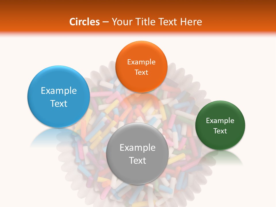 A Cup Full Of Colorful Sprinkles On A White Background PowerPoint Template