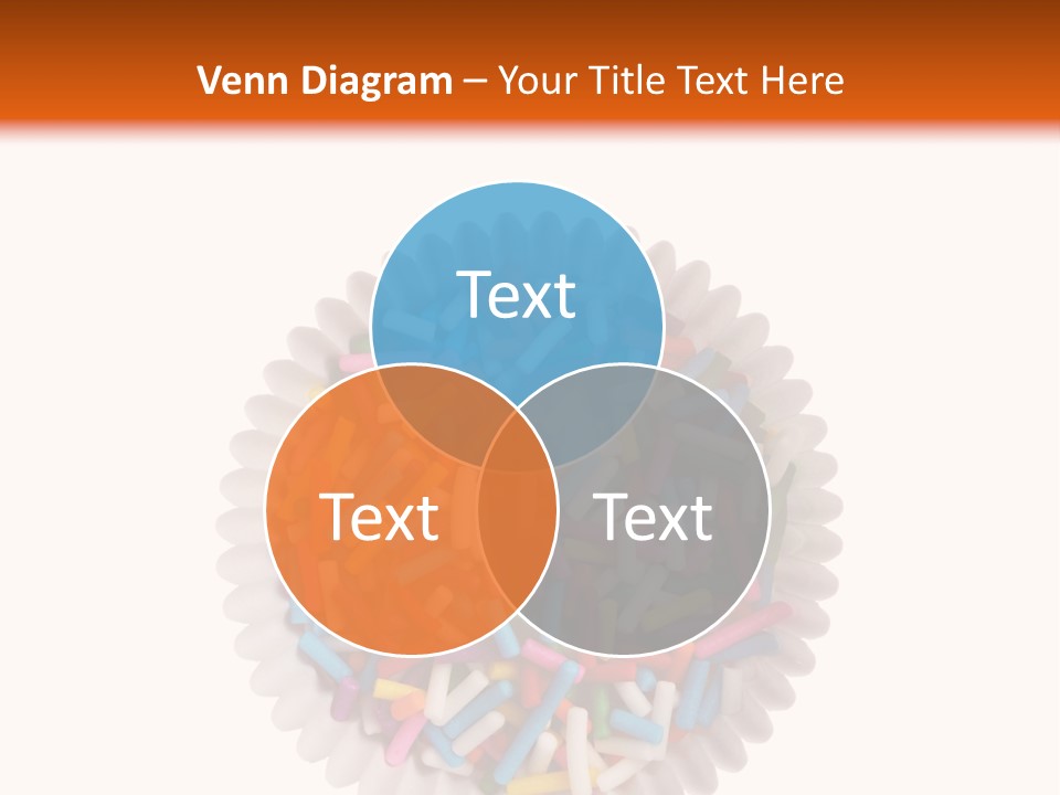 A Cup Full Of Colorful Sprinkles On A White Background PowerPoint Template