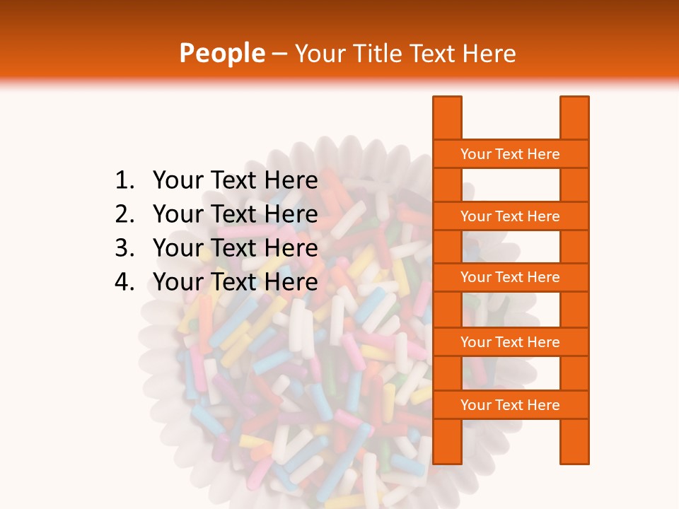 A Cup Full Of Colorful Sprinkles On A White Background PowerPoint Template