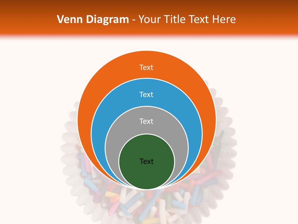 A Cup Full Of Colorful Sprinkles On A White Background PowerPoint Template
