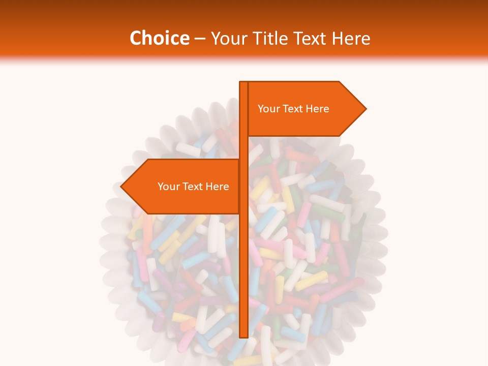 A Cup Full Of Colorful Sprinkles On A White Background PowerPoint Template