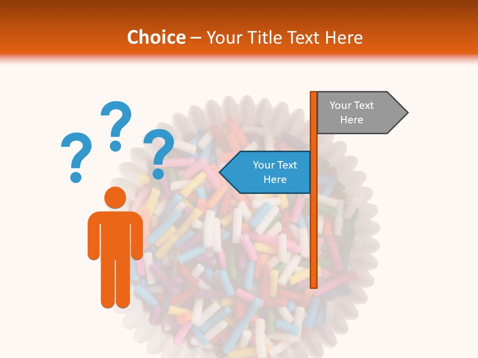 A Cup Full Of Colorful Sprinkles On A White Background PowerPoint Template
