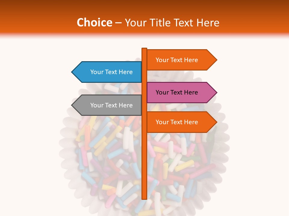 A Cup Full Of Colorful Sprinkles On A White Background PowerPoint Template