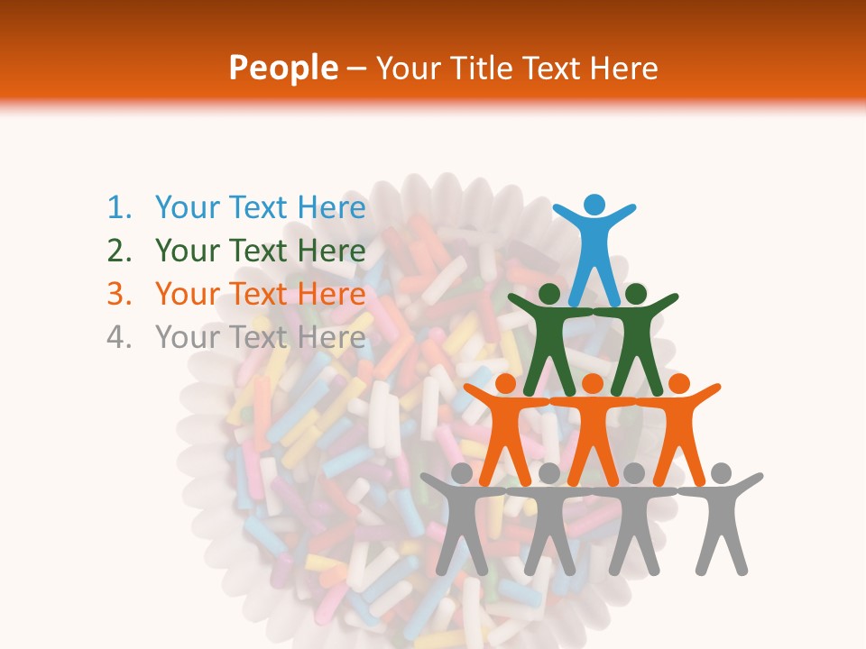 A Cup Full Of Colorful Sprinkles On A White Background PowerPoint Template
