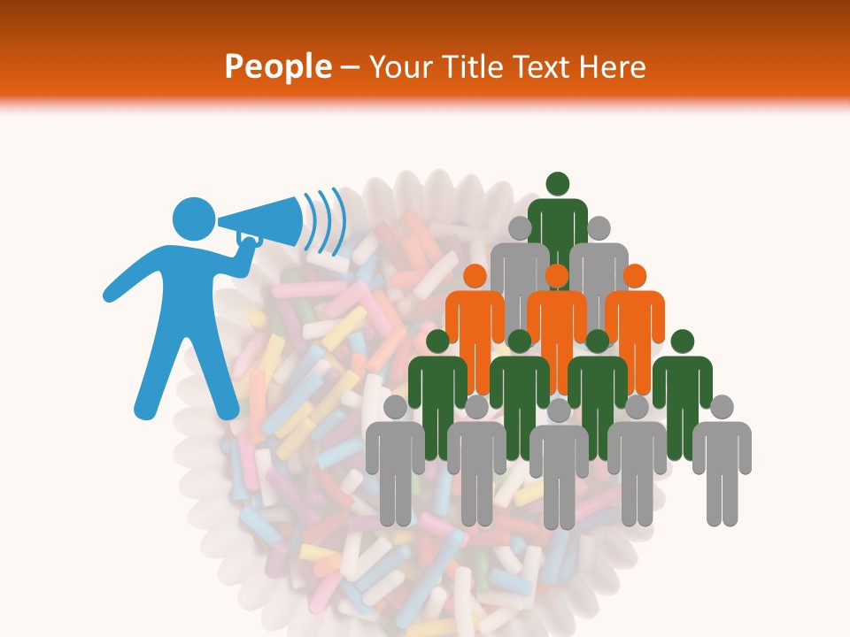 A Cup Full Of Colorful Sprinkles On A White Background PowerPoint Template