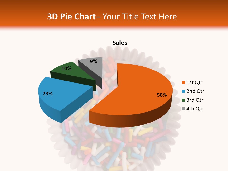A Cup Full Of Colorful Sprinkles On A White Background PowerPoint Template