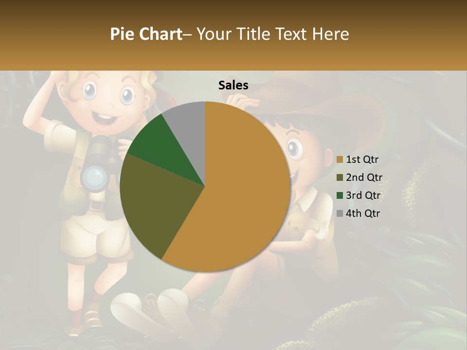 A Boy And A Girl Looking Through Binoculars In The Jungle PowerPoint Template