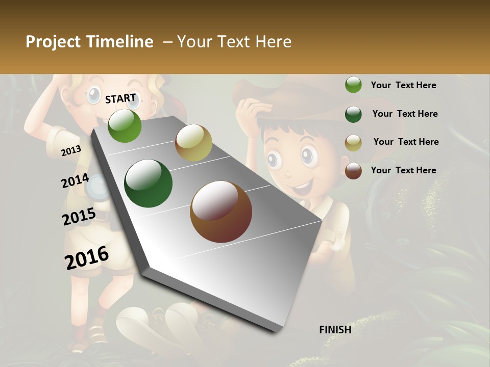 A Boy And A Girl Looking Through Binoculars In The Jungle PowerPoint Template