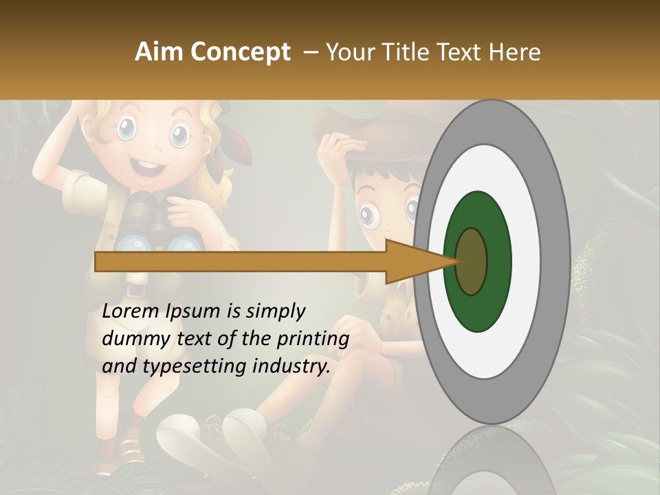 A Boy And A Girl Looking Through Binoculars In The Jungle PowerPoint Template