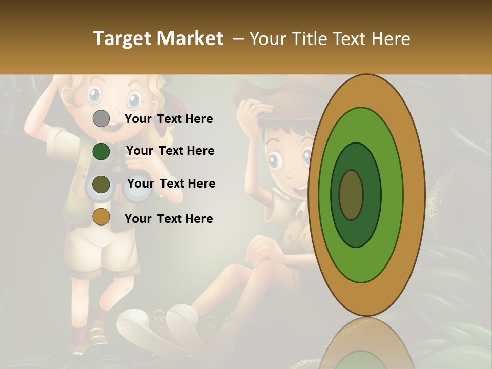 A Boy And A Girl Looking Through Binoculars In The Jungle PowerPoint Template