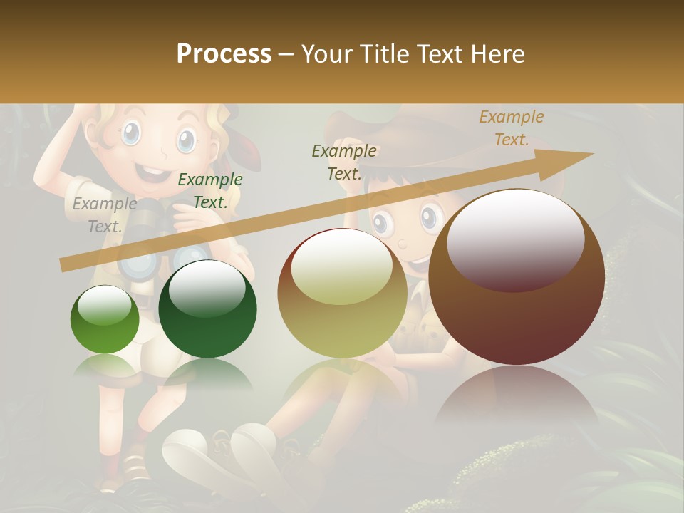 A Boy And A Girl Looking Through Binoculars In The Jungle PowerPoint Template