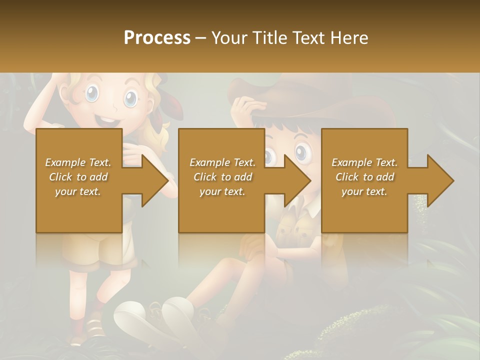 A Boy And A Girl Looking Through Binoculars In The Jungle PowerPoint Template