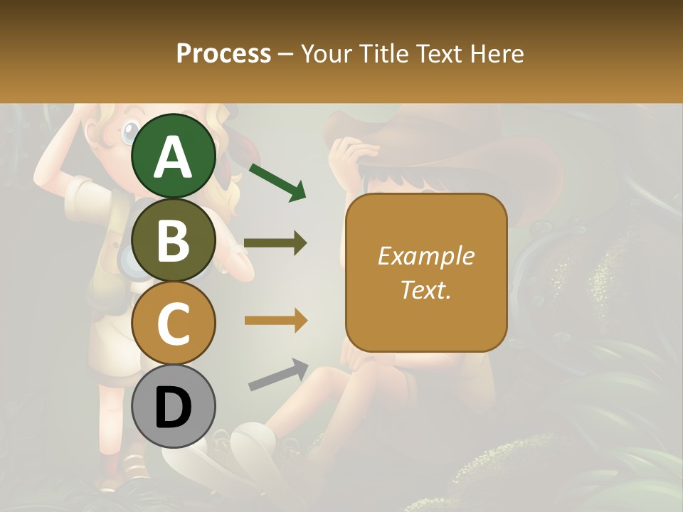 A Boy And A Girl Looking Through Binoculars In The Jungle PowerPoint Template
