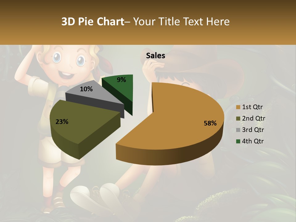 A Boy And A Girl Looking Through Binoculars In The Jungle PowerPoint Template
