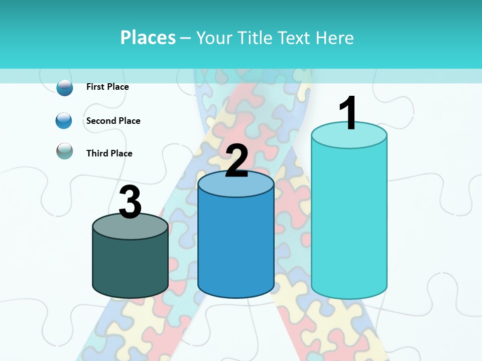 A Puzzle Piece With A Colorful Ribbon On It PowerPoint Template
